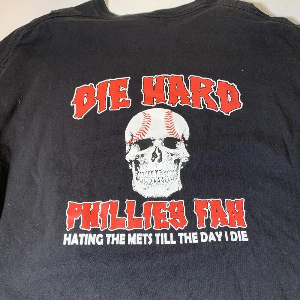 Vtg Die Hard Philly Fan Shirt Men Extra Large White Eagles Flyers